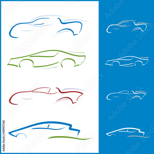 Vektor: Ensemble Icones - Voiture Automobile pour Logos Ensemble Icones - Voiture Automobile pour Logos