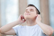 Young attractive man with headphones Young attractive man with headphones