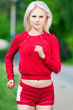 Beautiful woman running in park Beautiful woman running in park