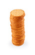 Foto: The high pile of delicious salty crackers The high pile of delicious salty crackers