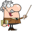 Happy Caucasian Professor Using A Pointer Stick