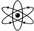 Vector: Black And White Atom Black And White Atom