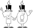 Outlined Number Ten Candles Cartoon Character Outlined Number Ten Candles Cartoon Character