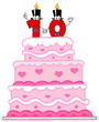 Wedding Cake Or Birthday Cake With Number Ten Candles