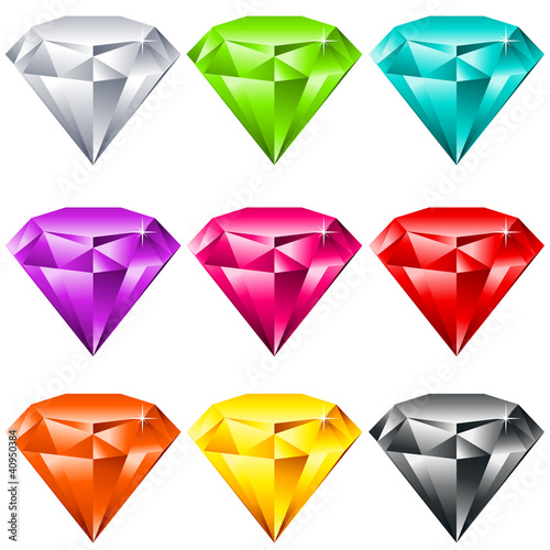 Vector: Colorful Shiny Jewels Colorful Shiny Jewels
