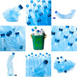 plastic waste recyclable collection, isolated on white