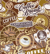 Vetor: Coffee labels seamless pattern Coffee labels seamless pattern