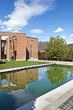 modern bricks house, surrounded by nature