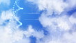 DNA on background of sky.