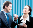 Businesspeople with coffee at office Businesspeople with coffee at office