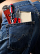 Toolkit  in a blue jeans pocket