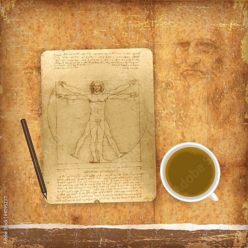 Vector: An illustration of a Vitruvian man An illustration of a Vitruvian man
