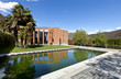 modern bricks house, surrounded by nature