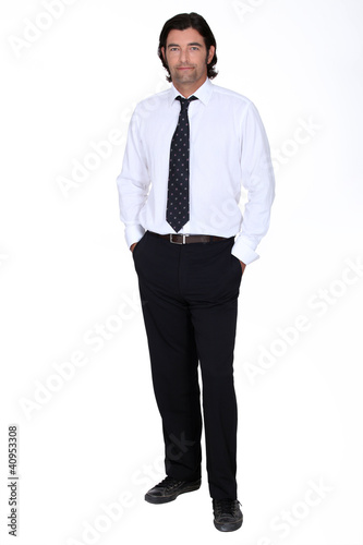 Photo: well dressed, discreet and calm mid long hair man well dressed, discreet and calm mid long hair man