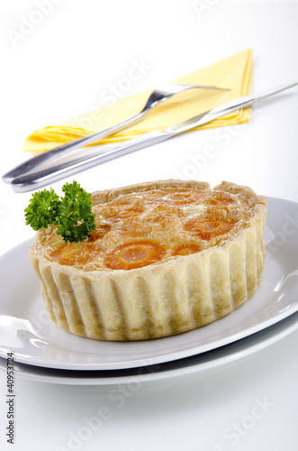 Photo: freshly baked quiche with carrots freshly baked quiche with carrots