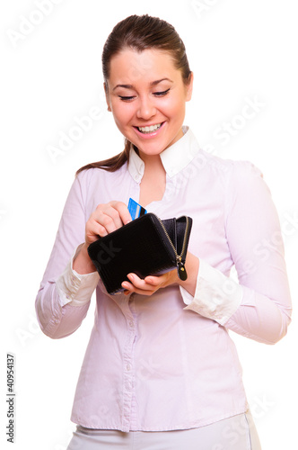 Foto: Woman holding credit card Woman holding credit card