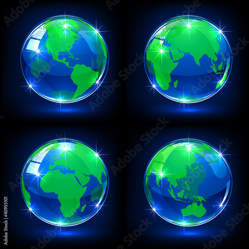 Vector: Blue globes Blue globes