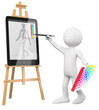 A fényképek részletei 3D Artist - Artist painting in a tablet pc