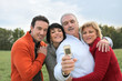 a family posing for a photo