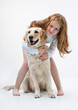 Little girl and dog