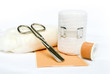 First aid bandage and scissor