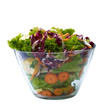 fresh vegetable salad in glass bowl