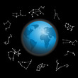 Vektor: constellations around the globe vector illustration constellations around the globe vector illustration