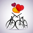 Vector Valentine card with two bicycles