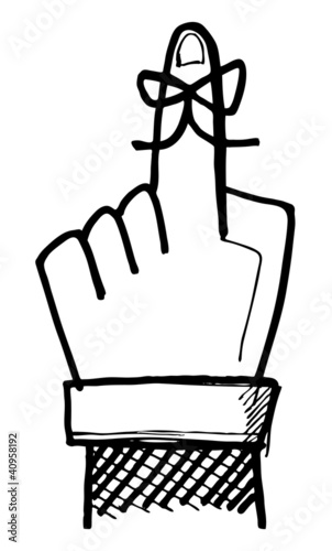 Vektor: Hand Drawn Finger Reminder Hand Drawn Finger Reminder