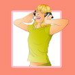 Young woman listening music