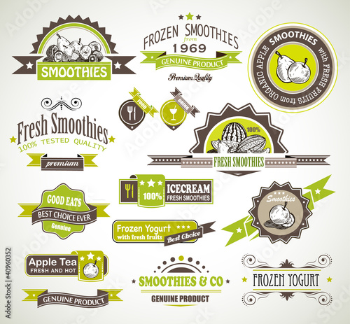 Vector: Premium quality collection of Fruits Smoothies, Tea ... Premium quality collection of Fruits Smoothies, Tea ...