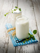 yogurt with vanilla stick and mint leaves