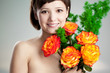 Woman with flowers
