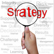 Strategy, word in Magnifying glass ,business background Strategy, word in Magnifying glass ,business background