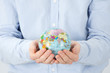 globe in hands