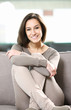 portrait of young attractive woman at home