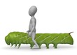 3d render of cartoon character with caterpillar