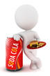 Illustration: 3d white people with soda can and hamburger 3d white people with soda can and hamburger