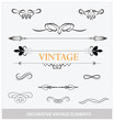 Vector: calligraphic vintage elemets and symbols set calligraphic vintage elemets and symbols set