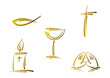 Clipart-Set: Symbole für Religion und Feiertage (Gold)