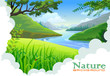 Beautiful hills and river landscape Beautiful hills and river landscape