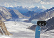 binoculars over Aletsch glacier, Switzerland binoculars over Aletsch glacier, Switzerland