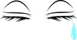 crying eyes over white