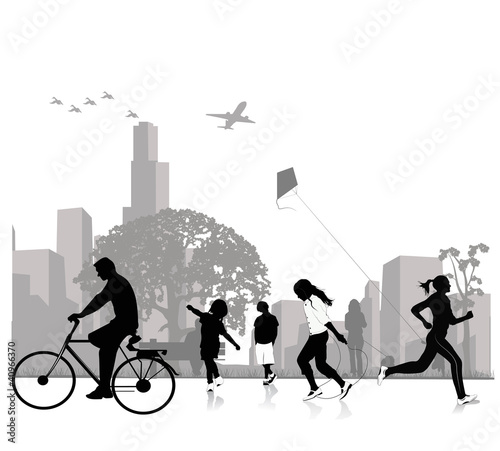 Vektor: Stock Vector Illustration: Park Stock Vector Illustration: Park