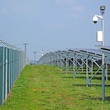 Security of solar power plant. Camera secure solar panels.