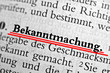 Bekanntmachung - rot