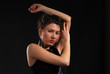 Portrait of the brunette on a dark background Portrait of the brunette on a dark background