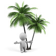 3d man with palms