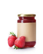 berry jam and strawberry isolated on white berry jam and strawberry isolated on white