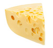 Piece of cheese isolated on a white background